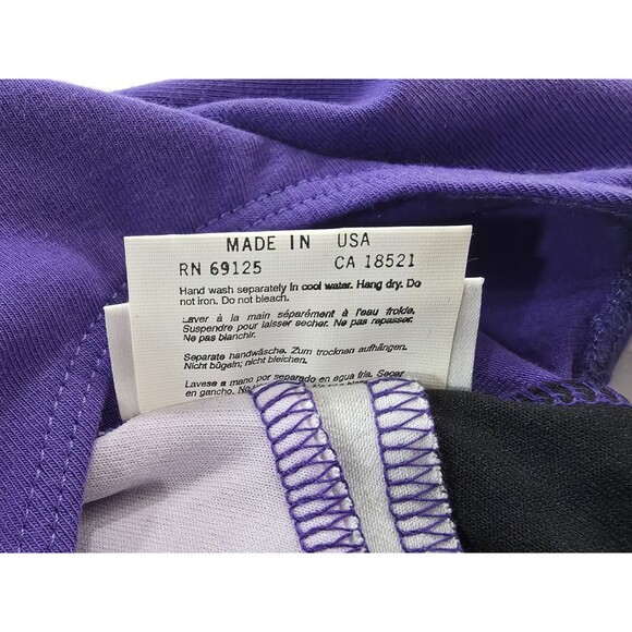 Gilda Marx VTG 90s Cotton Velvet Colorblock Dance Leotard Adult XS (Y/J) Purple - Picture 7 of 13